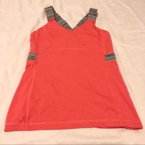 Lululemon Coral and Gray Performance Tank Top